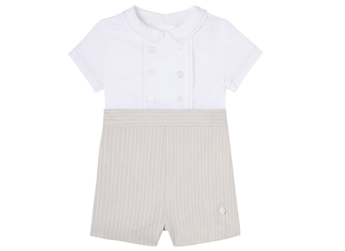 PATACHOU striped contrast romper