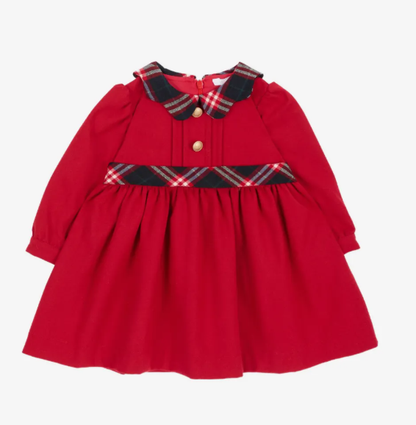 PATACHOU Tartan trim long sleeve dress