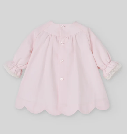 PAZ RODRIGUEZ Baby Girls Pink Dress Set with Scalloped Hem €125.35