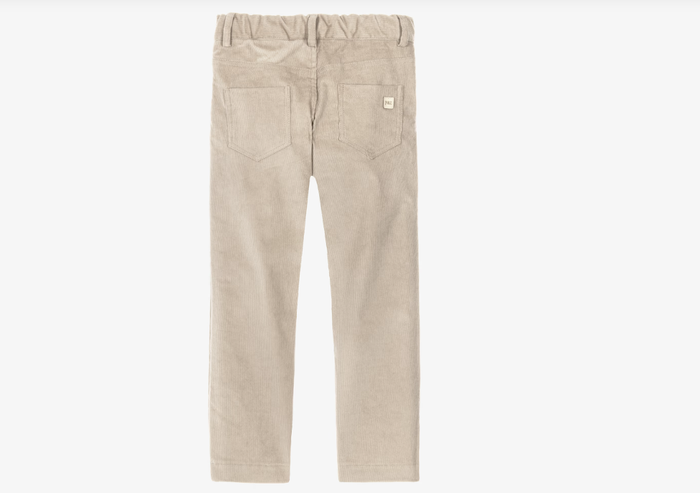 PAZ RODRIGUEZ Boys Cotton Corduroy Beige Trousers