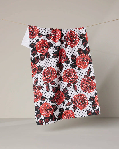 Polka Rose Tea Towel - Olita Gifts & Goods