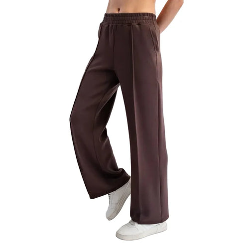 Rae Mode Women's Scuba Pintuck Straight Pants