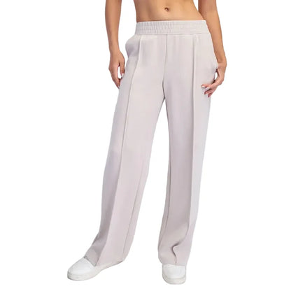 Rae Mode Women's Scuba Pintuck Straight Pants
