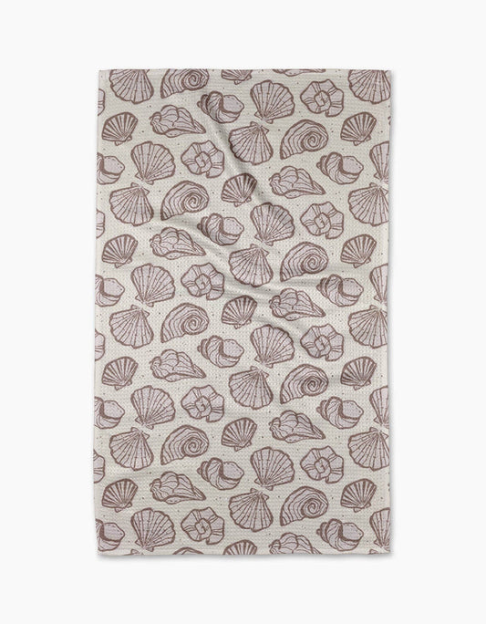 Retro Coastal Seashells in Neutral Tea Towel - Olita Gifts & Goods