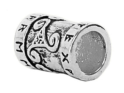 Rune Spiral Hair Bead - Silver Finish Viking Celtic Braid Accessory side view