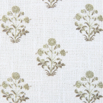 Sage Floral Block Print Pillow