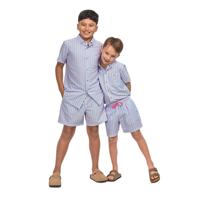 Southern Shirt Boys Clubhouse Seersucker Swim Shirt