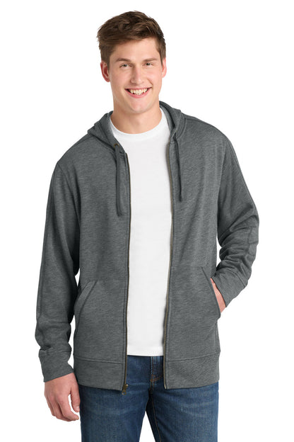 Sport-Tek  ®  PosiCharge  ®  Tri-Blend Wicking Fleece Full-Zip Hooded Jacket ST293