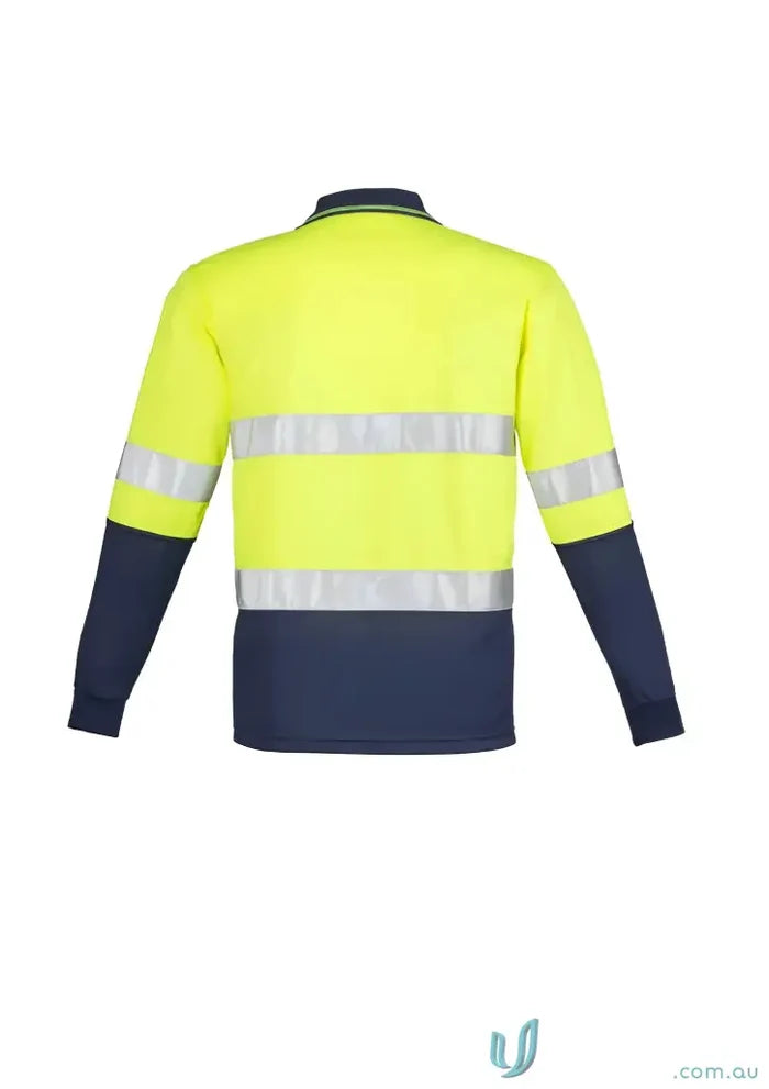 Syzmik Mens Vis Spliced Long Sleeve Hoop Taped Work Shirt in high-visibility style