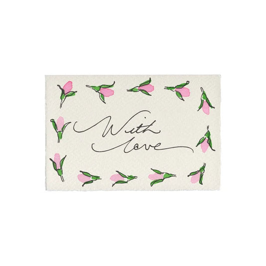 With Love Rosebuds Hand Painted Greeting Card | Scribble & Daub