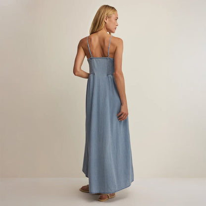 Z Supply Women's Angel Eyes Twill Chambray Midi Dress